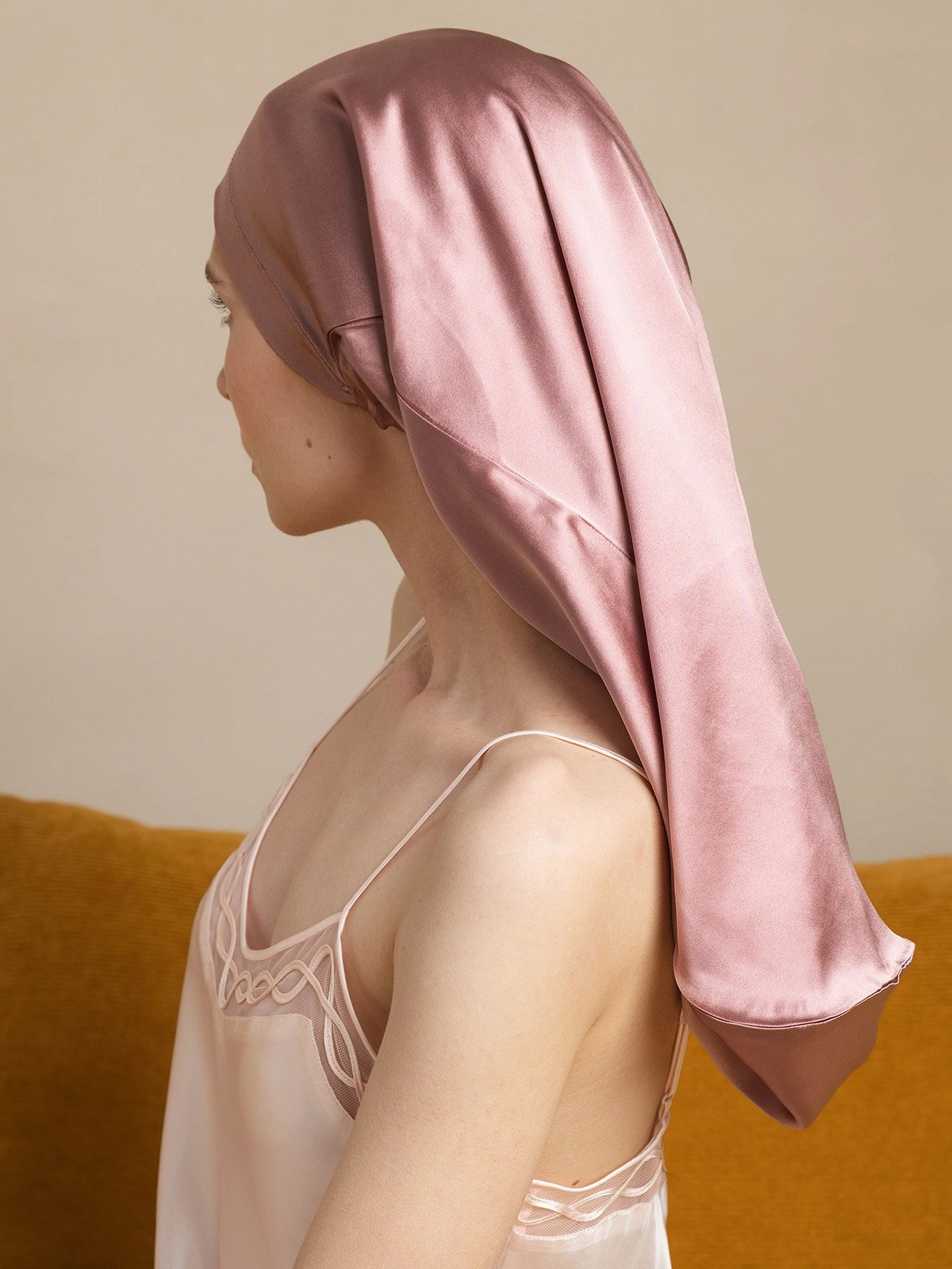 19Momme Pure Silk Elegant Long Sleep Cap