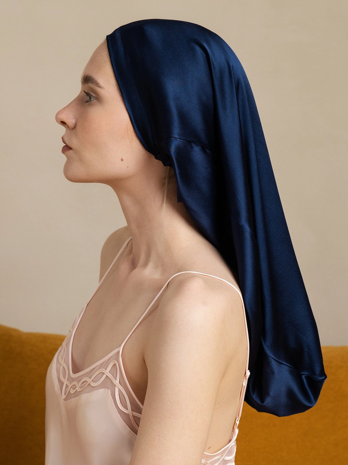 19Momme Pure Silk Elegant Long Sleep Cap