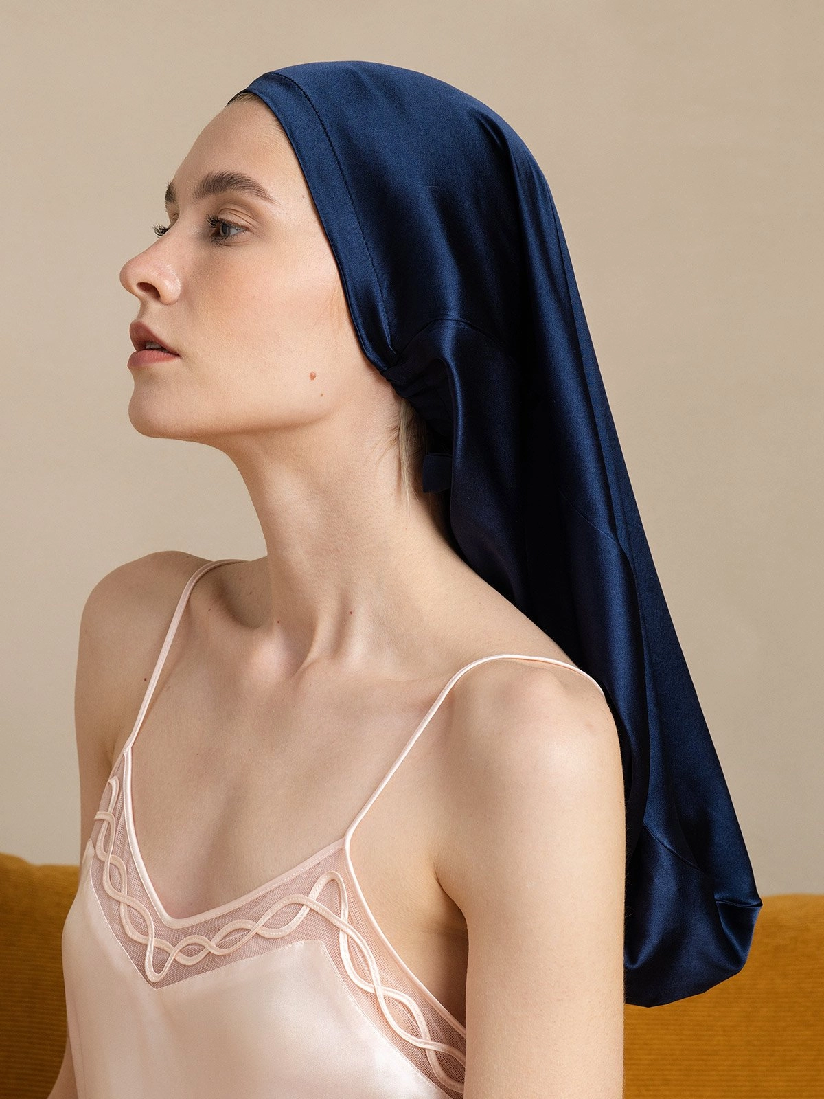 19Momme Pure Silk Elegant Long Sleep Cap