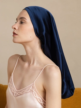 19Momme Pure Silk Elegant Long Sleep Cap