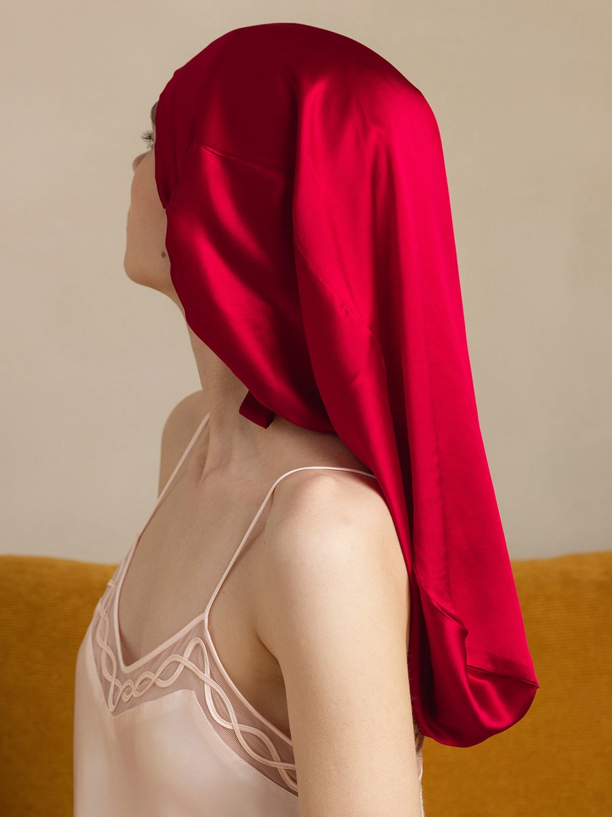 19Momme Pure Silk Elegant Long Sleep Cap