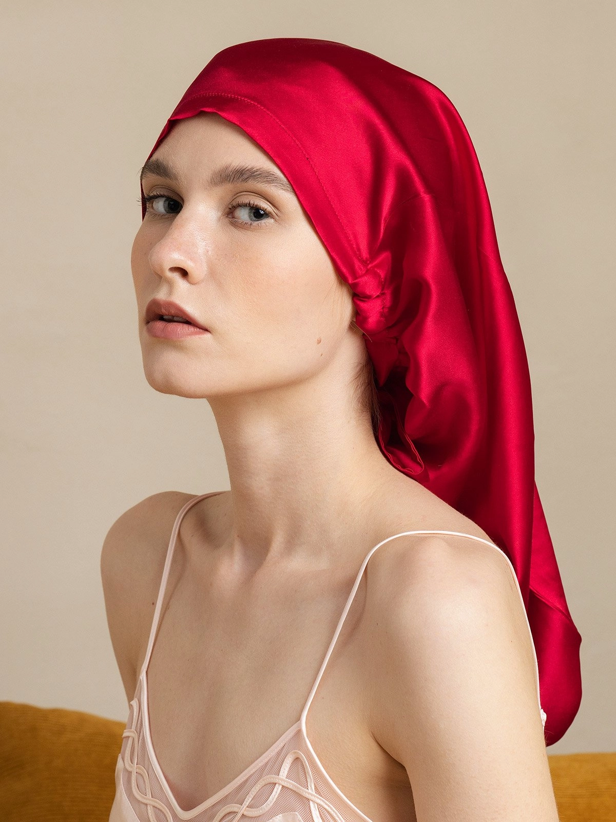 19Momme Pure Silk Elegant Long Sleep Cap