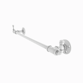 24" Towel Bar with Integrated Hooks, Matt White Finish