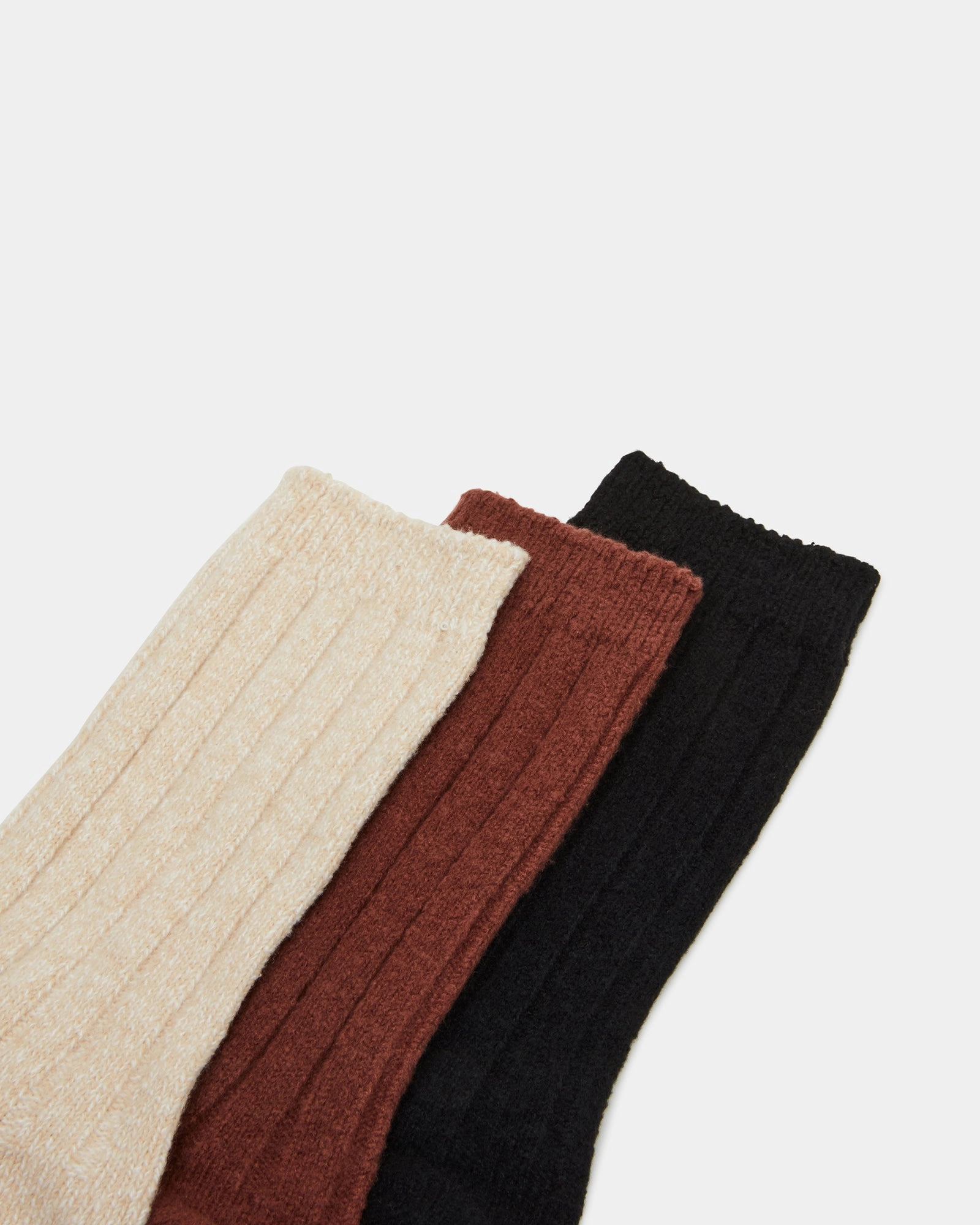 3 PACK BOOT SOCKS TAN MULTI