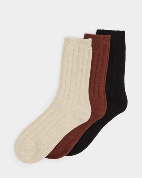 3 PACK BOOT SOCKS TAN MULTI