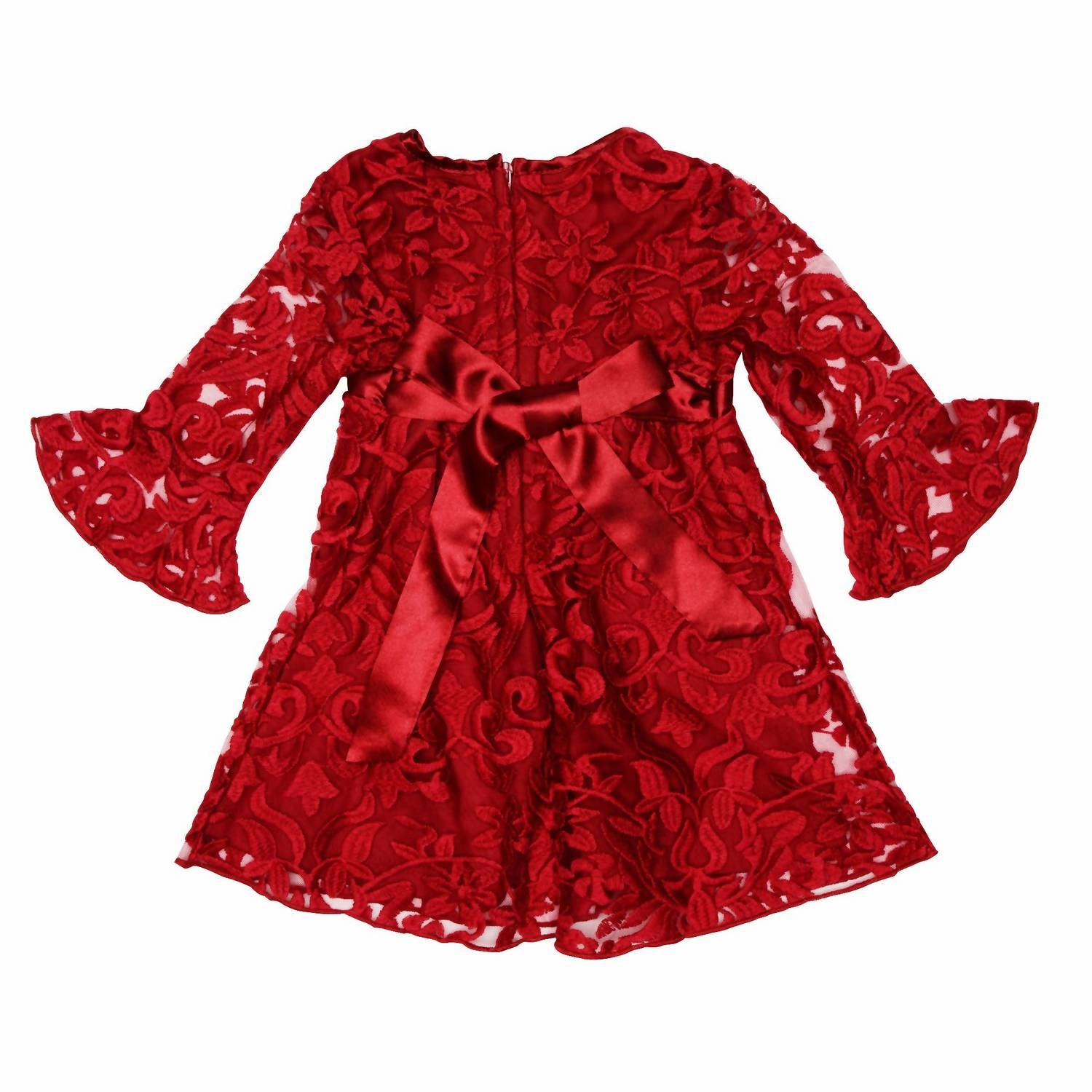 "luxe" Baby And Toddler Dress In Red