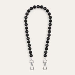 Aurora Strap | Black with Silver hardware
