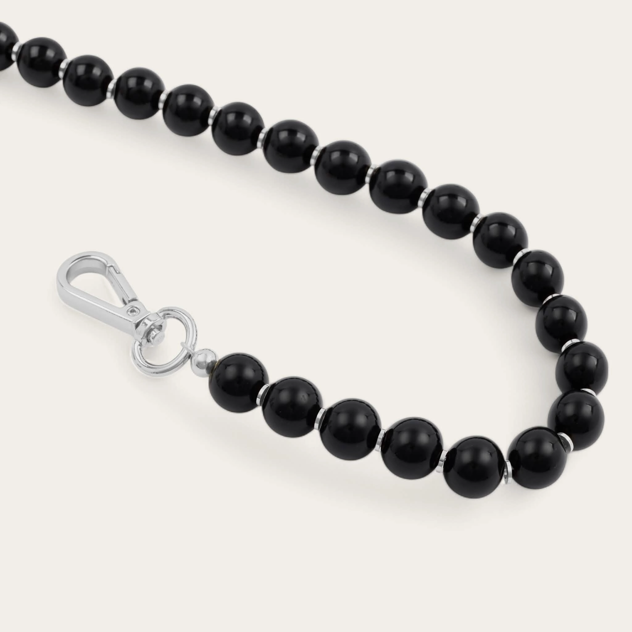 Aurora Strap | Black with Silver hardware