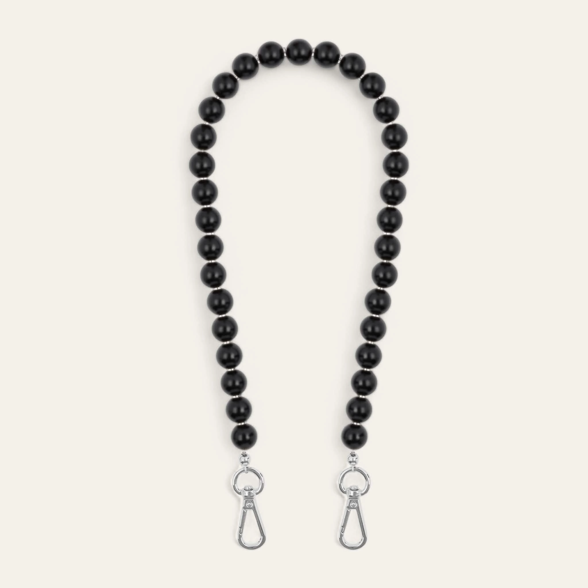 Aurora Strap | Black with Silver hardware