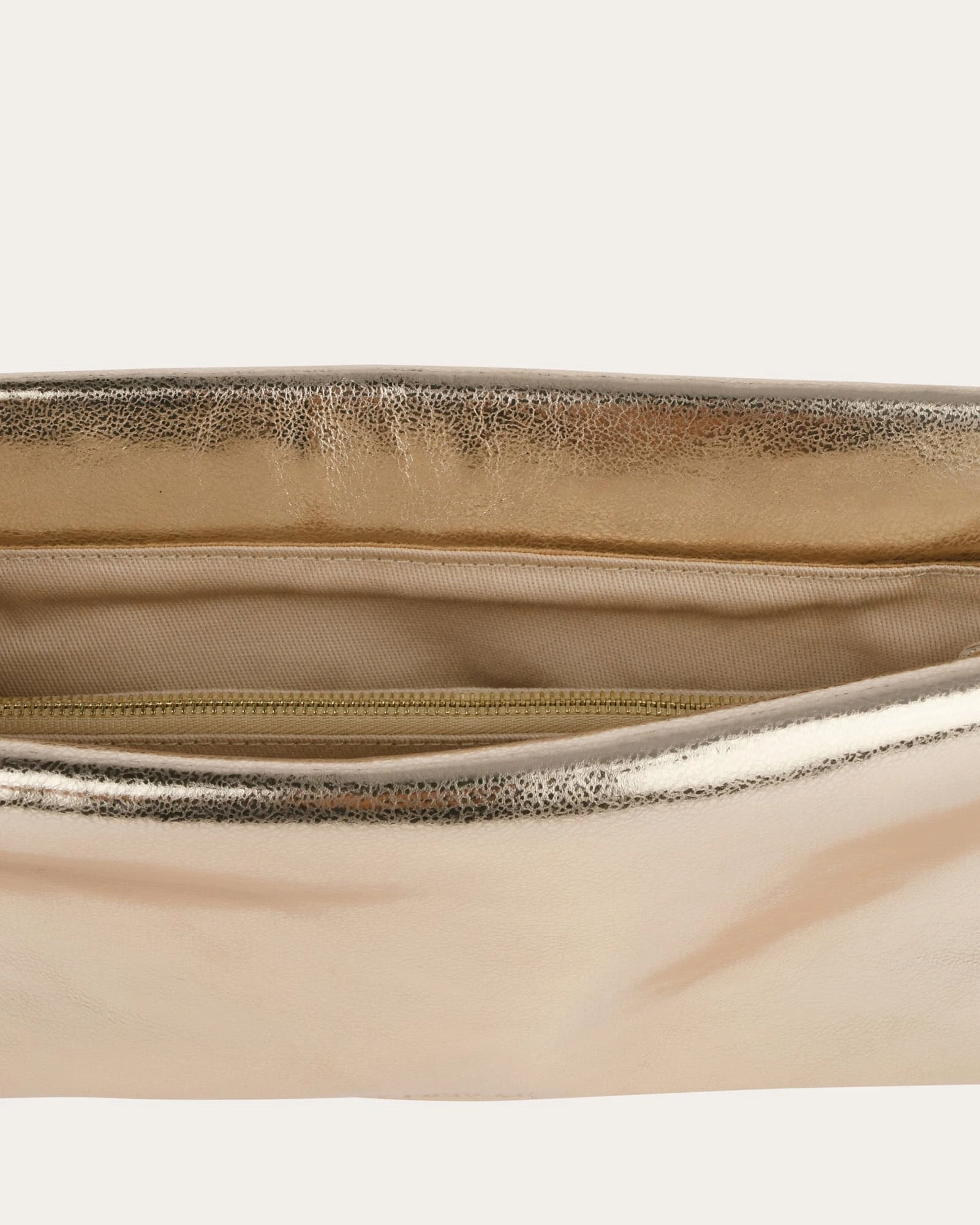 BONNIE CLUTCH BAG LIGHT GOLD LEATHER
