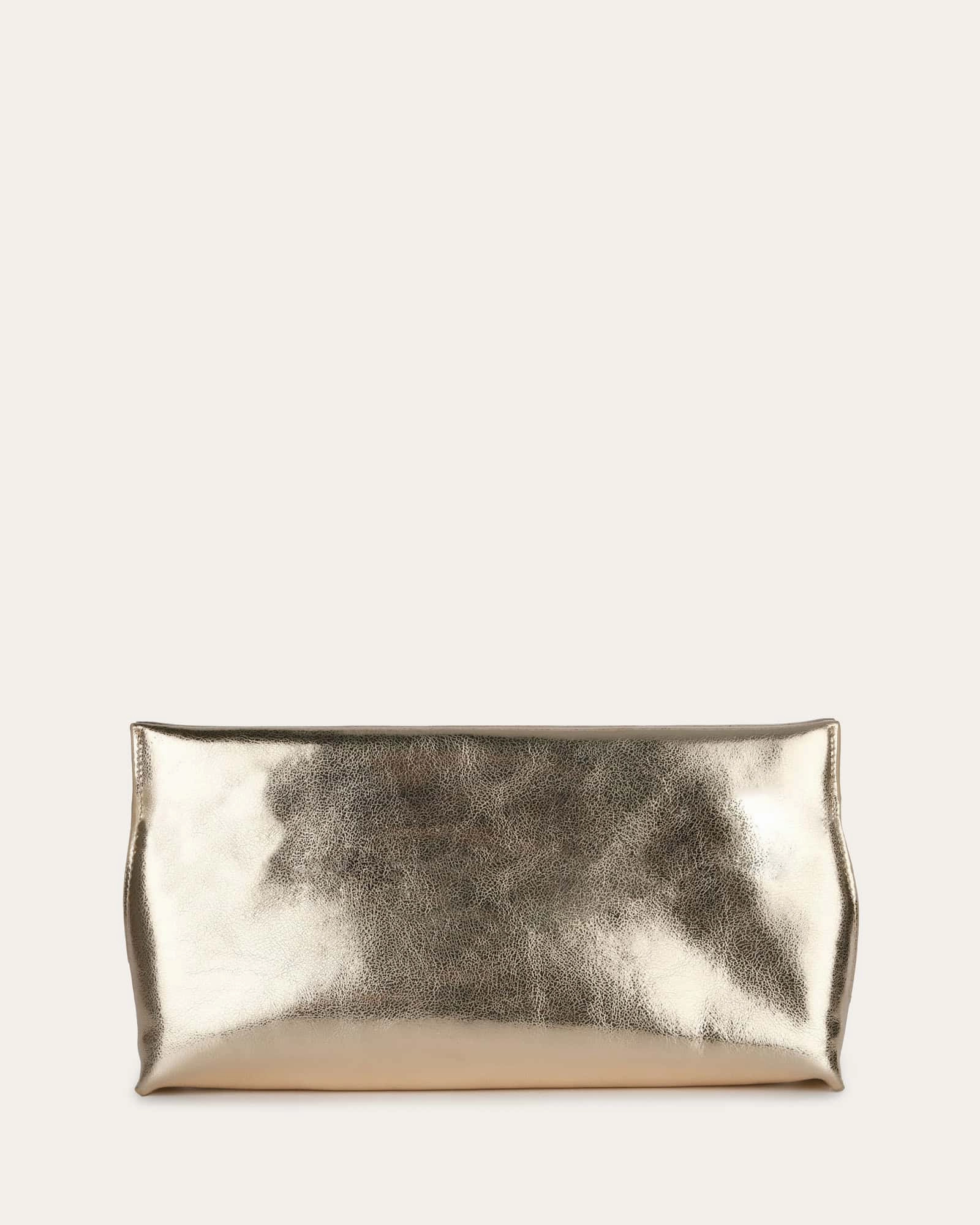 BONNIE CLUTCH BAG LIGHT GOLD LEATHER