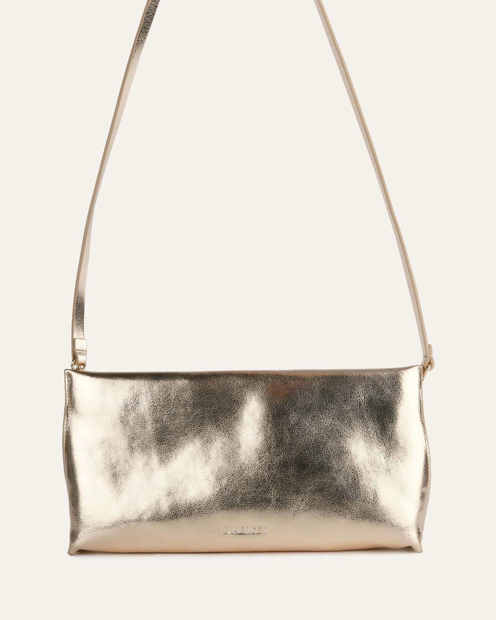BONNIE CLUTCH BAG LIGHT GOLD LEATHER