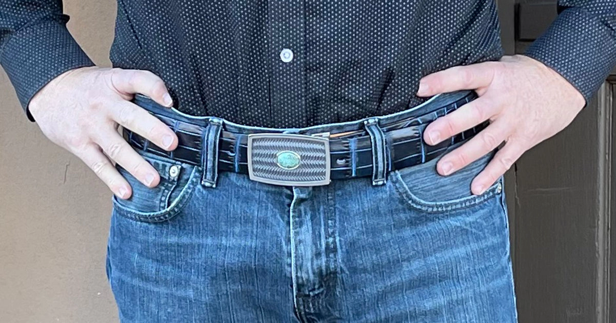 Chacon Basketweave Turquoise One Piece Buckle 1.5