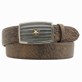 Chacon Basketweave w/ 14K Gold Star One Piece Buckle 1.5