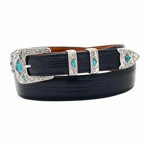 Chacon Old Arrow Chip Fine Engraved w/ Turquoise Buckle Set 1.0