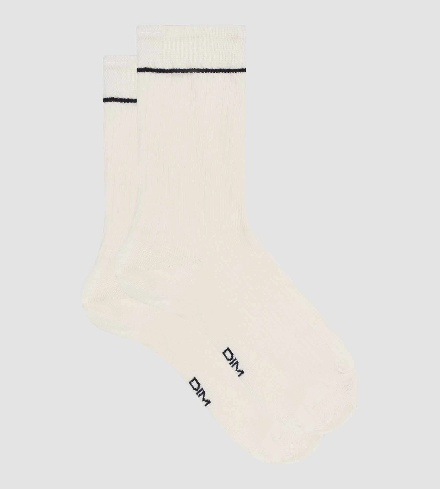 Cream Unisex Ribbed Modal Cotton Socks Dim Icons