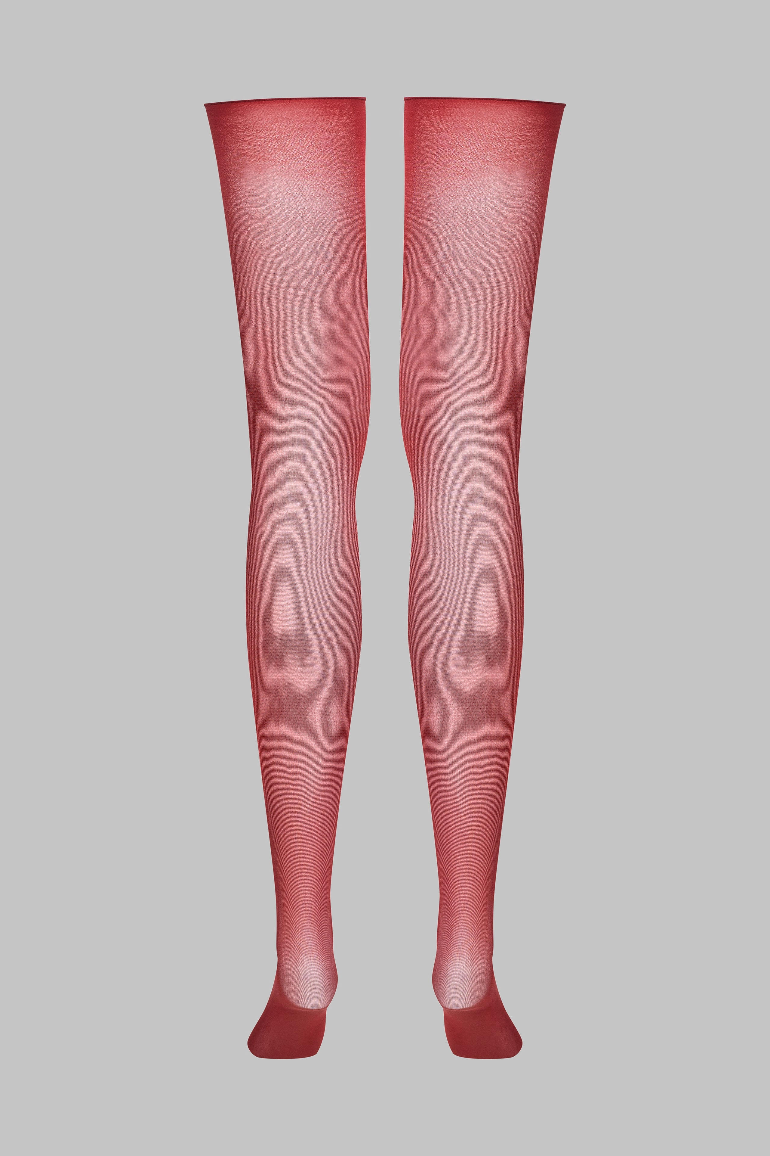 Cut and curled stockings 20D - Burgundy - Les Coquetteries