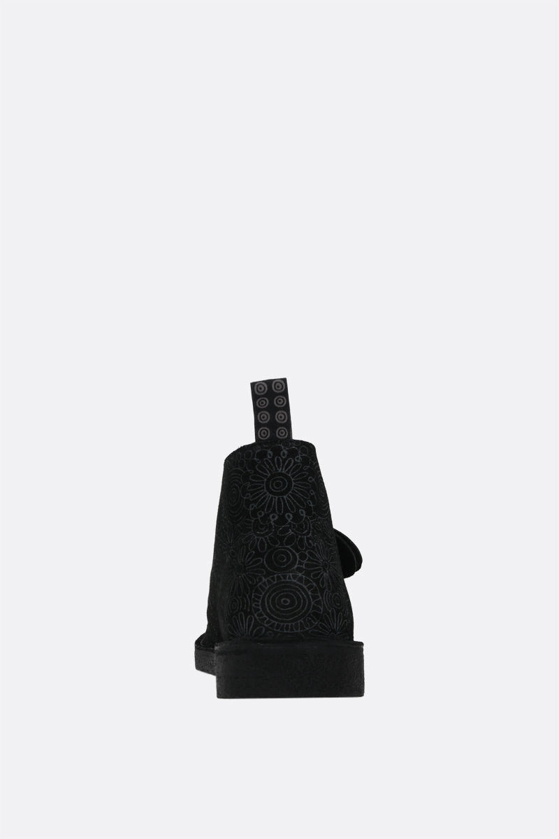 Desert graphic printed nubuk booties