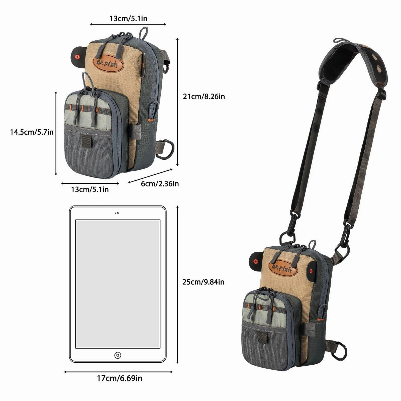 Dr.Fish Fly Fishing Chest Bag Crossbody