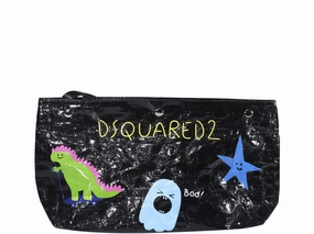 Dsquared2 Graphic Printed Crinkle Clutch Bag