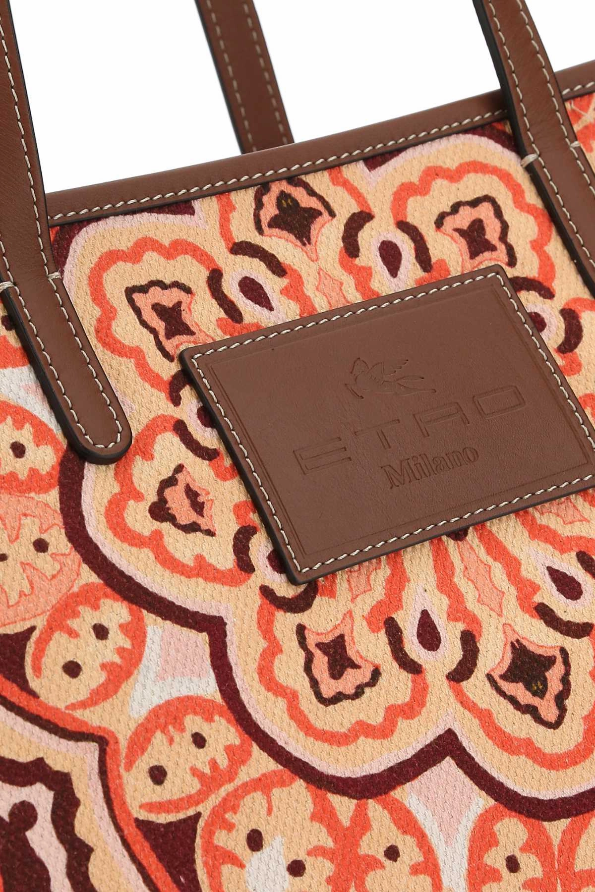 Etro Allover Graphic Print Logo Patch Tote Bag