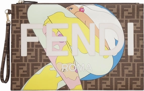 Fendi Graphic Print Zipped Clutch Bag