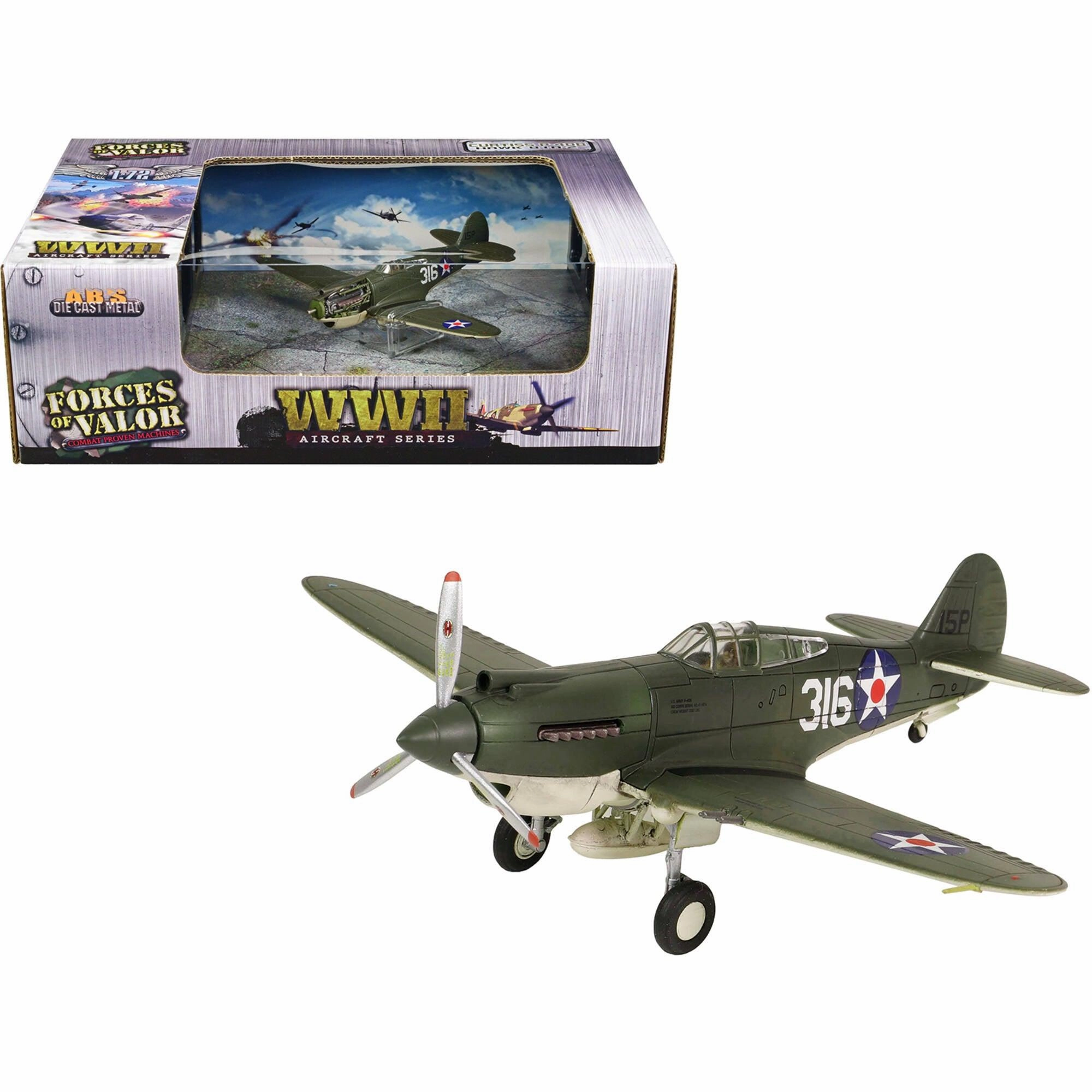 Forces of Valor 1/72 Scale Aircraft Fighter - Curtiss P-40B HAWK 81A-2 (P-8127)