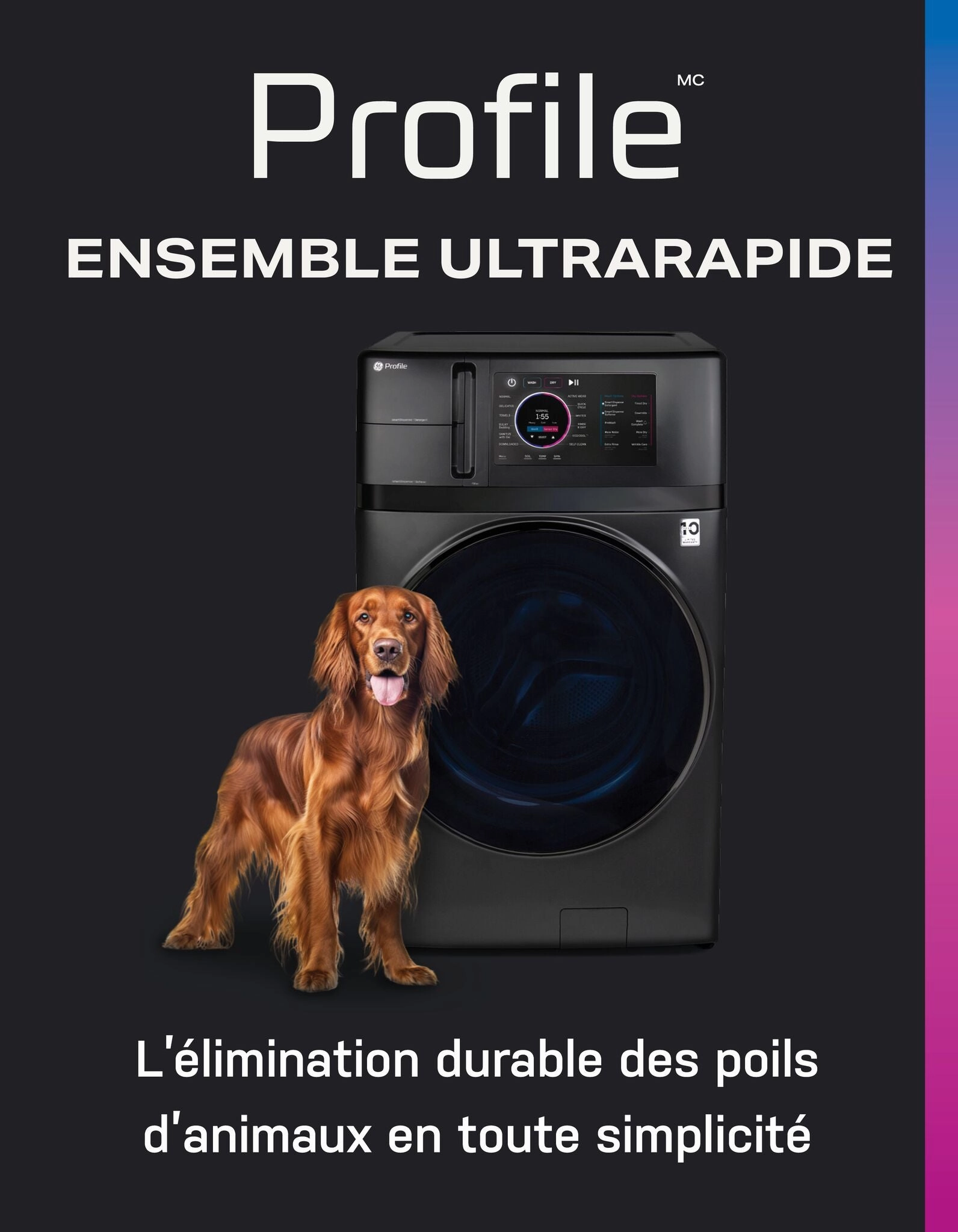 GE Profile Graphite 28" UltraFast All-in-One Washer/Dryer with Ventless Heat Pump (5.5 Cu.Ft.)- PFQ97HSPVDS