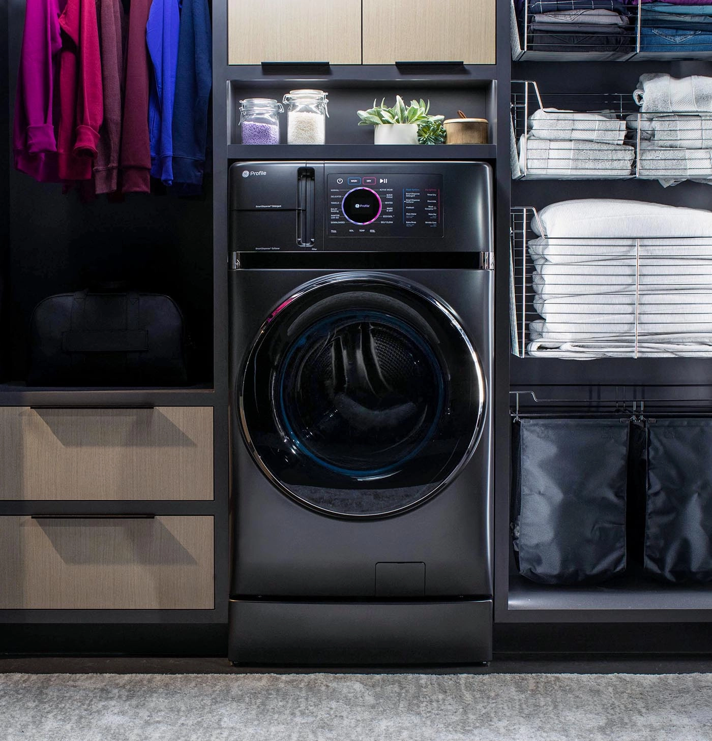 GE Profile Graphite 28" UltraFast All-in-One Washer/Dryer with Ventless Heat Pump (5.5 Cu.Ft.)- PFQ97HSPVDS