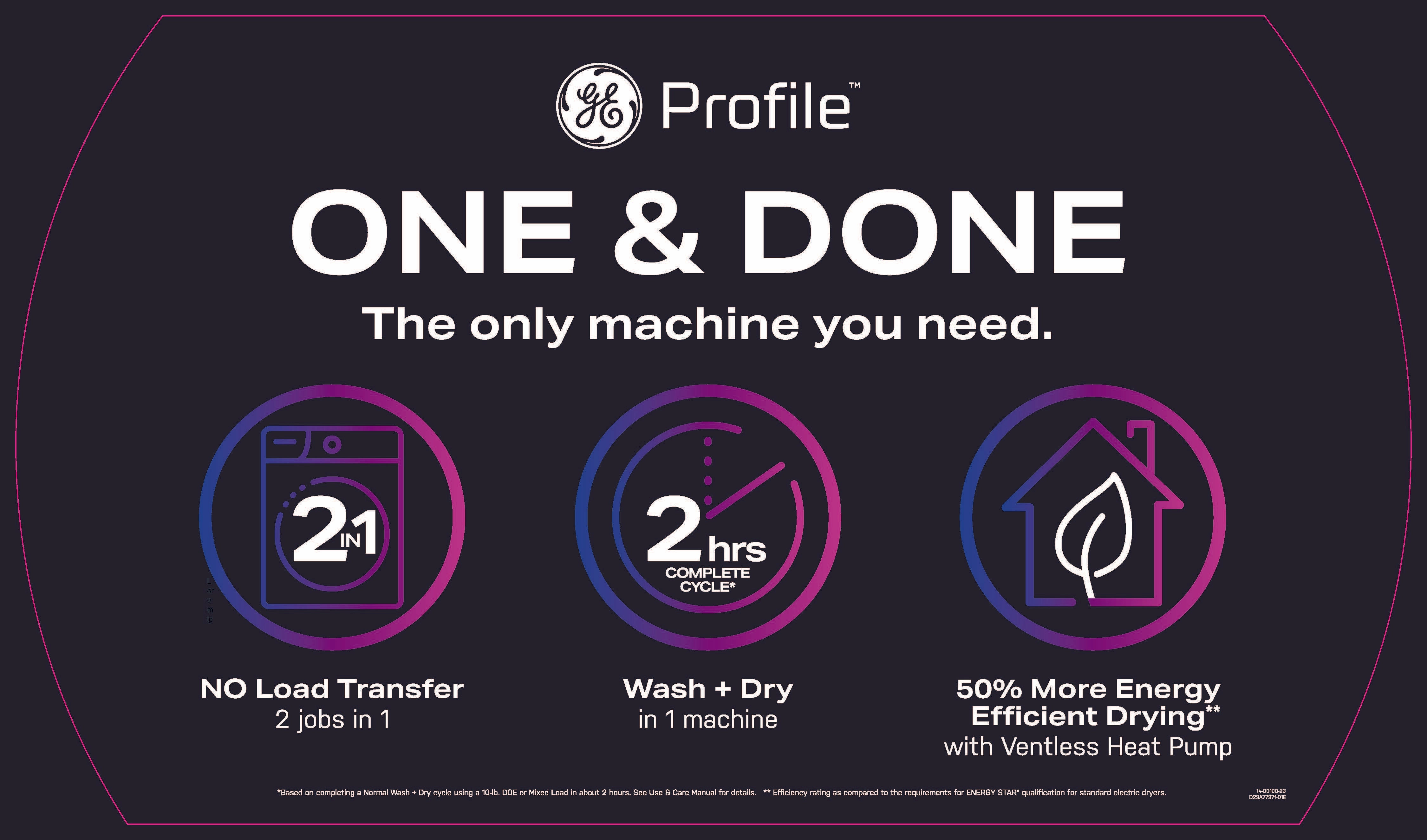 GE Profile Graphite 28" UltraFast All-in-One Washer/Dryer with Ventless Heat Pump (5.5 Cu.Ft.)- PFQ97HSPVDS