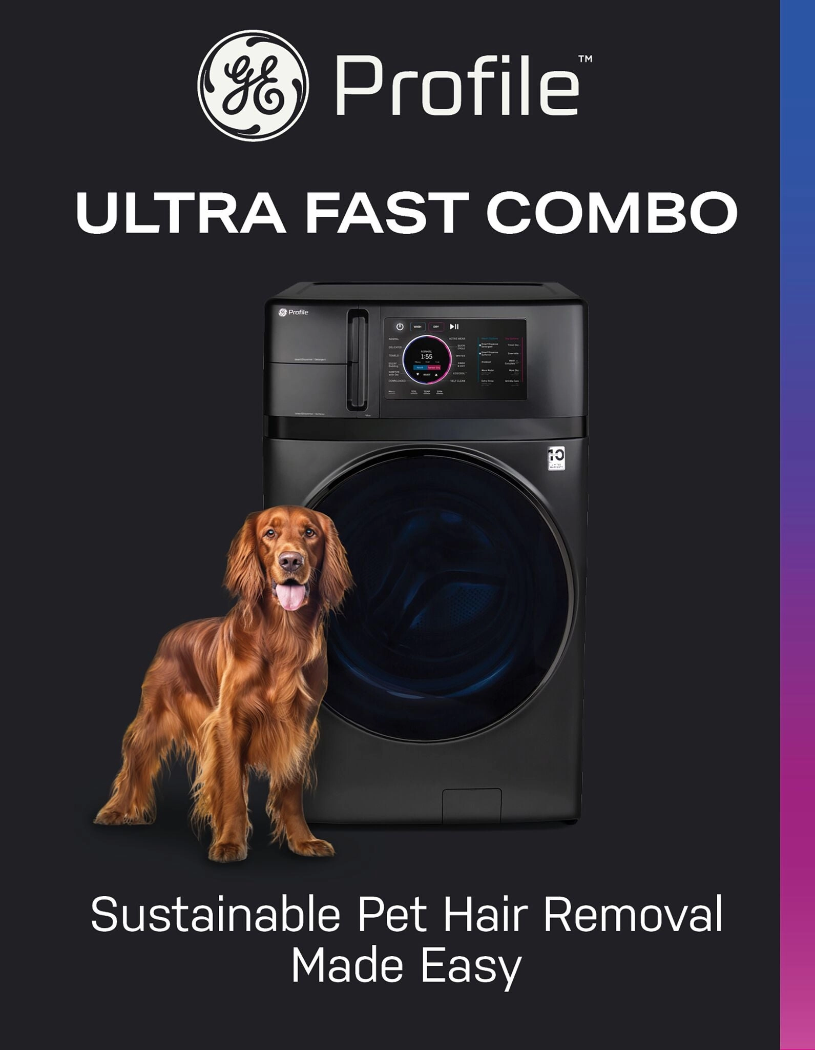 GE Profile Graphite 28" UltraFast All-in-One Washer/Dryer with Ventless Heat Pump (5.5 Cu.Ft.)- PFQ97HSPVDS