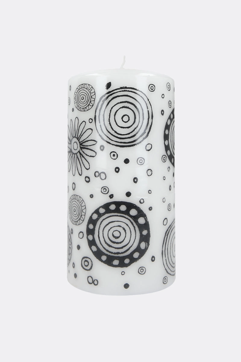 graphic printed large candle