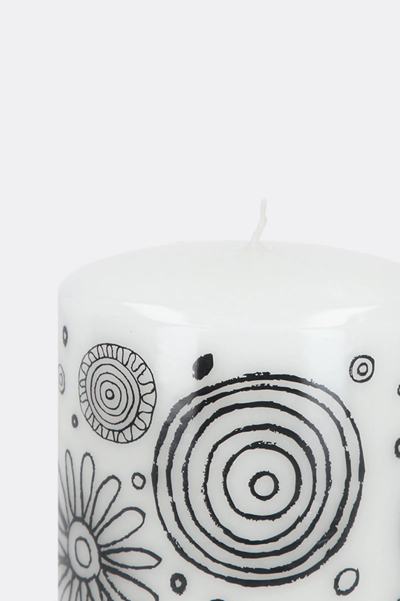 graphic printed large candle