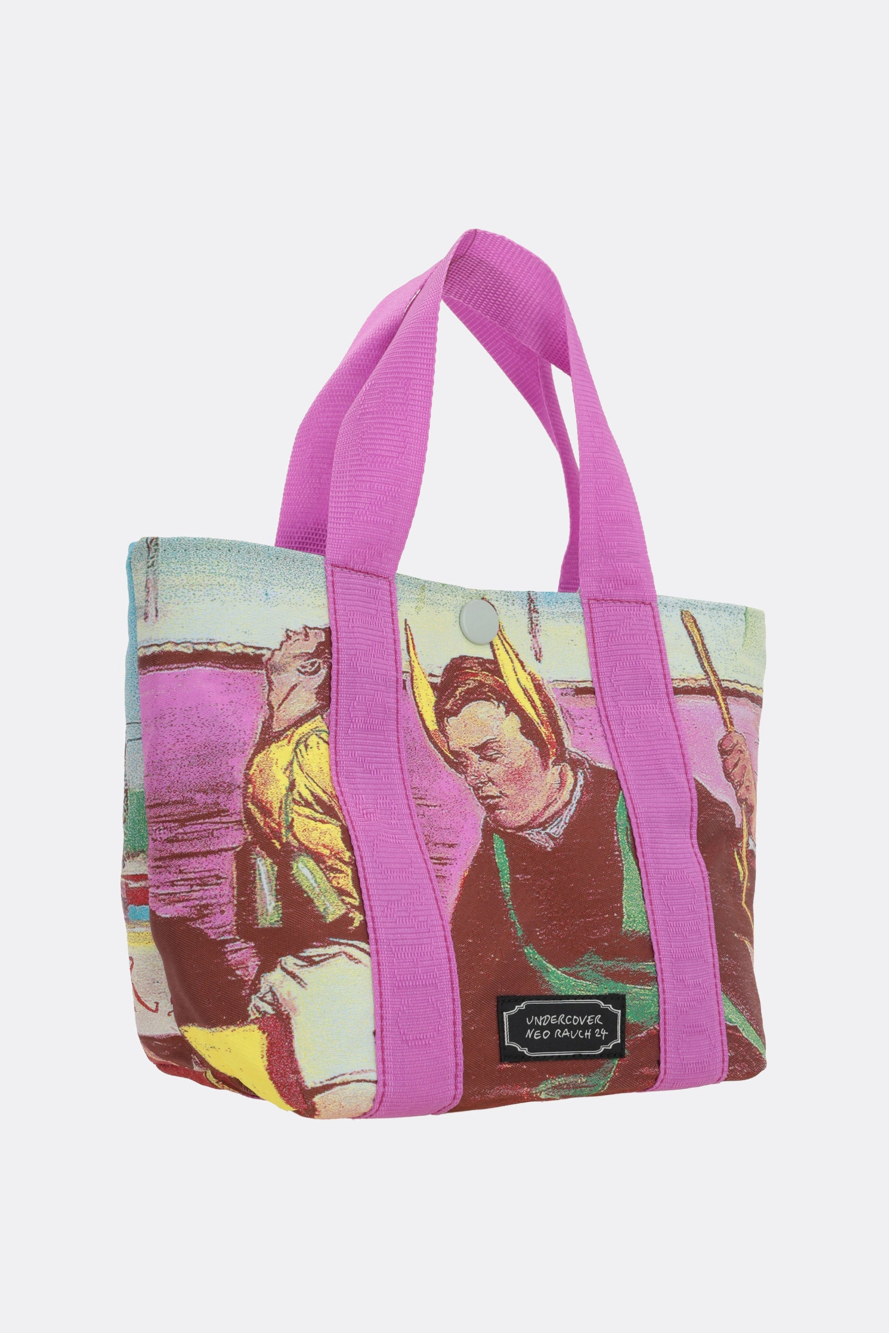 graphic printed nylon tote bag