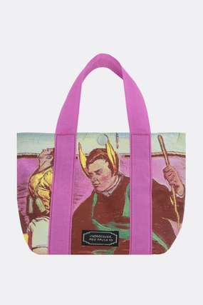 graphic printed nylon tote bag