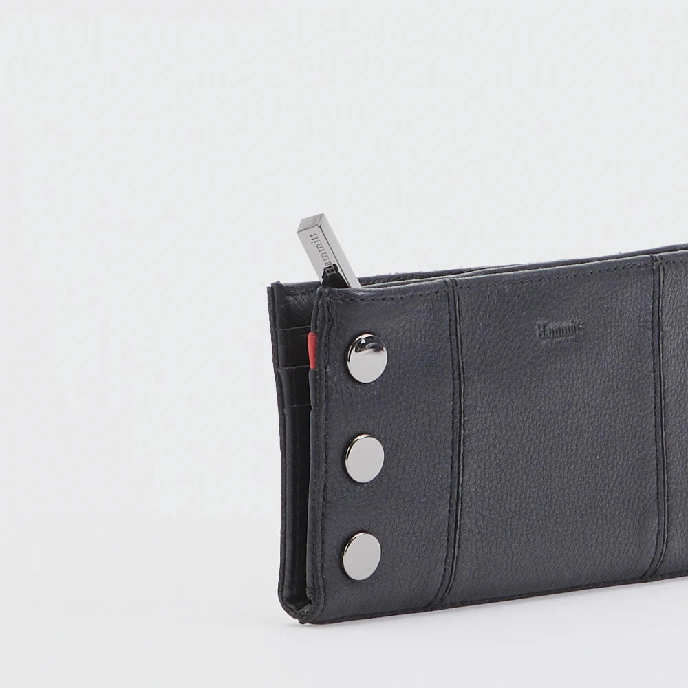 Hammitt 110 North Leather Wallet Black/Gunmetal