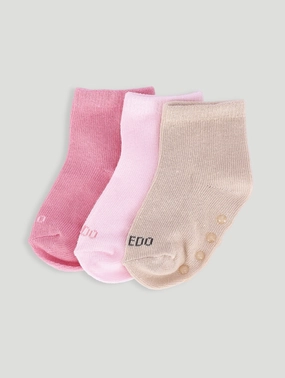 Keedo 3 Pack Girls Plain Cotton Sock