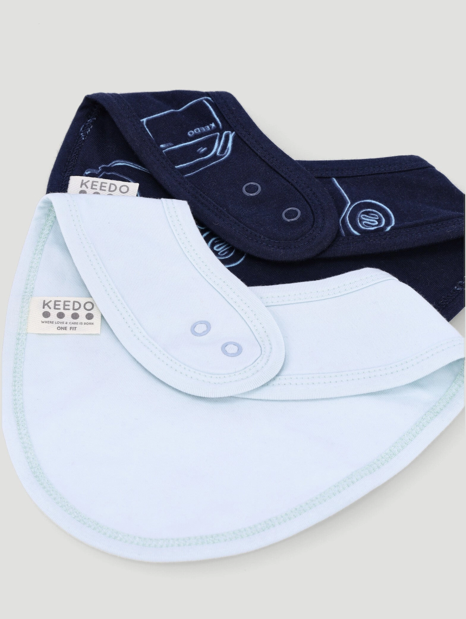 Keedo Baby Boys 2 Pack Cars Bib