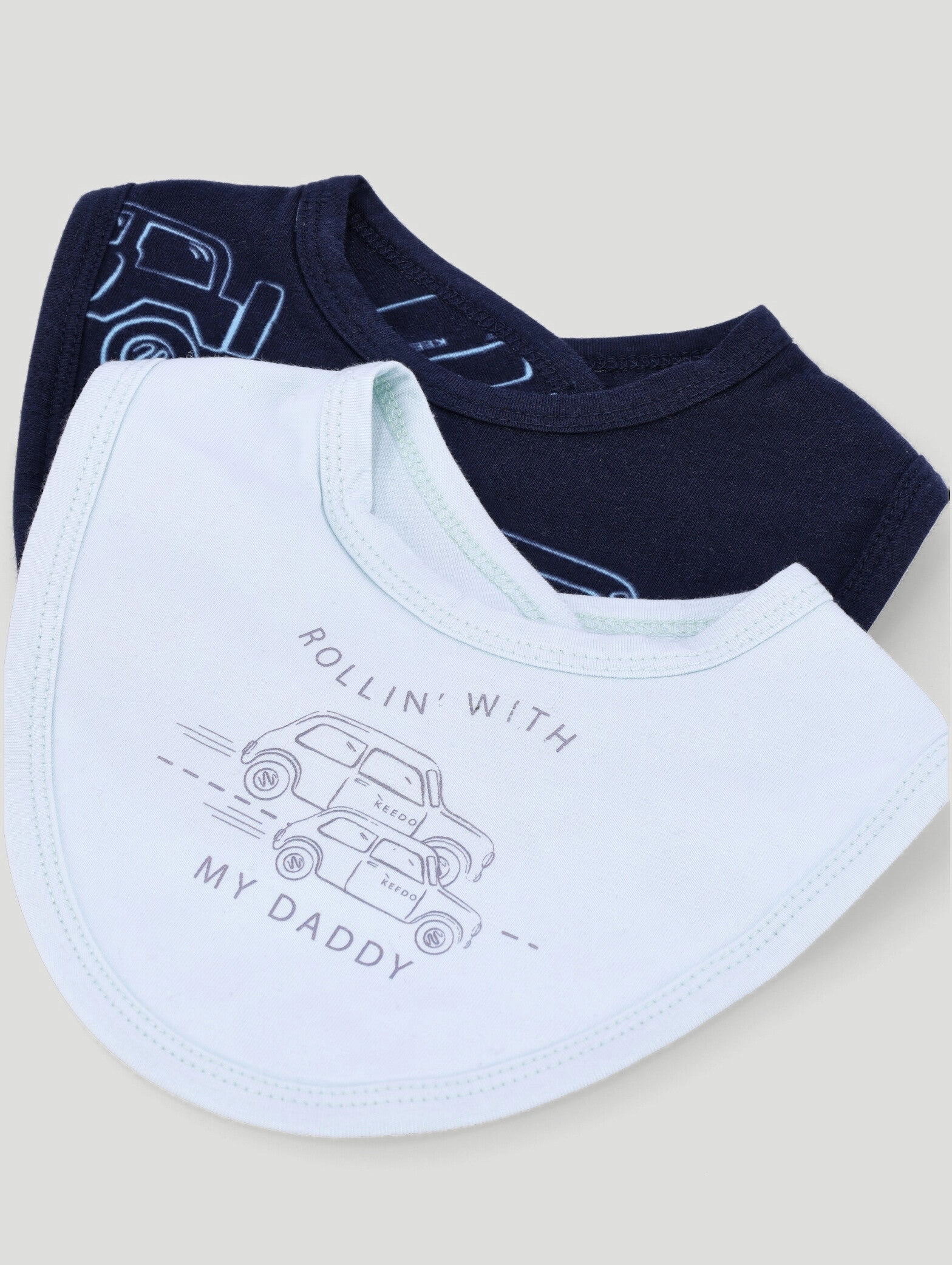 Keedo Baby Boys 2 Pack Cars Bib