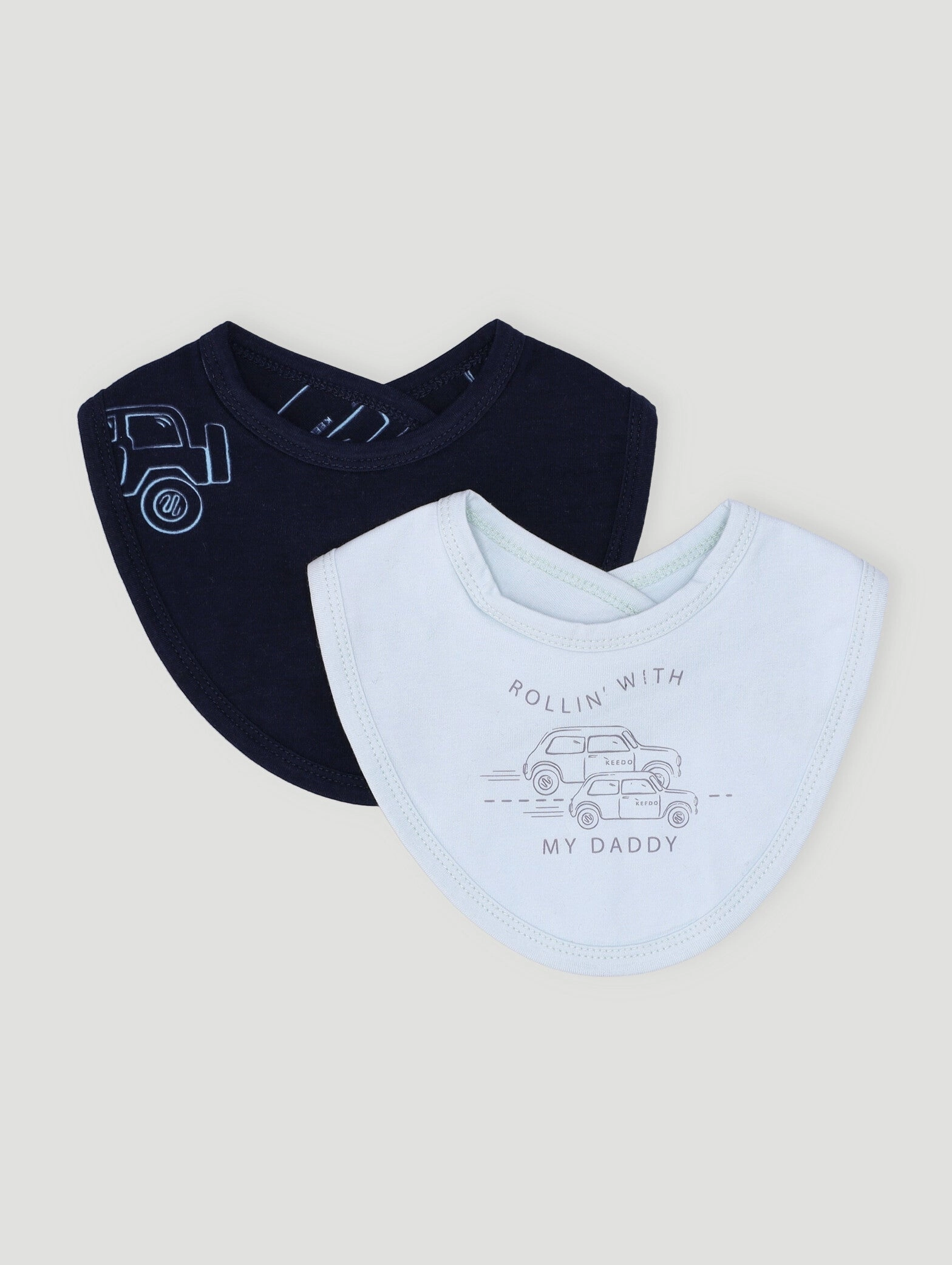 Keedo Baby Boys 2 Pack Cars Bib