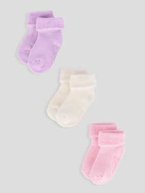 Keedo Baby Girls 3 Pack Towelling Socks