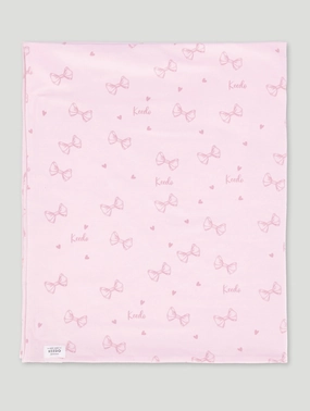 Keedo Pink Bows & Hearts Cotton Lycra Blanket