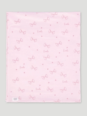 Keedo Pink Bows & Hearts Cotton Lycra Blanket