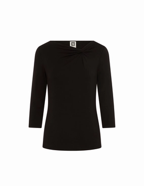 Long Sleeve Asymmetric Twist Neck Top- Sale