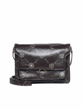 Marni Trunk Graphic-Printed Foldover Top Crossbody Bag