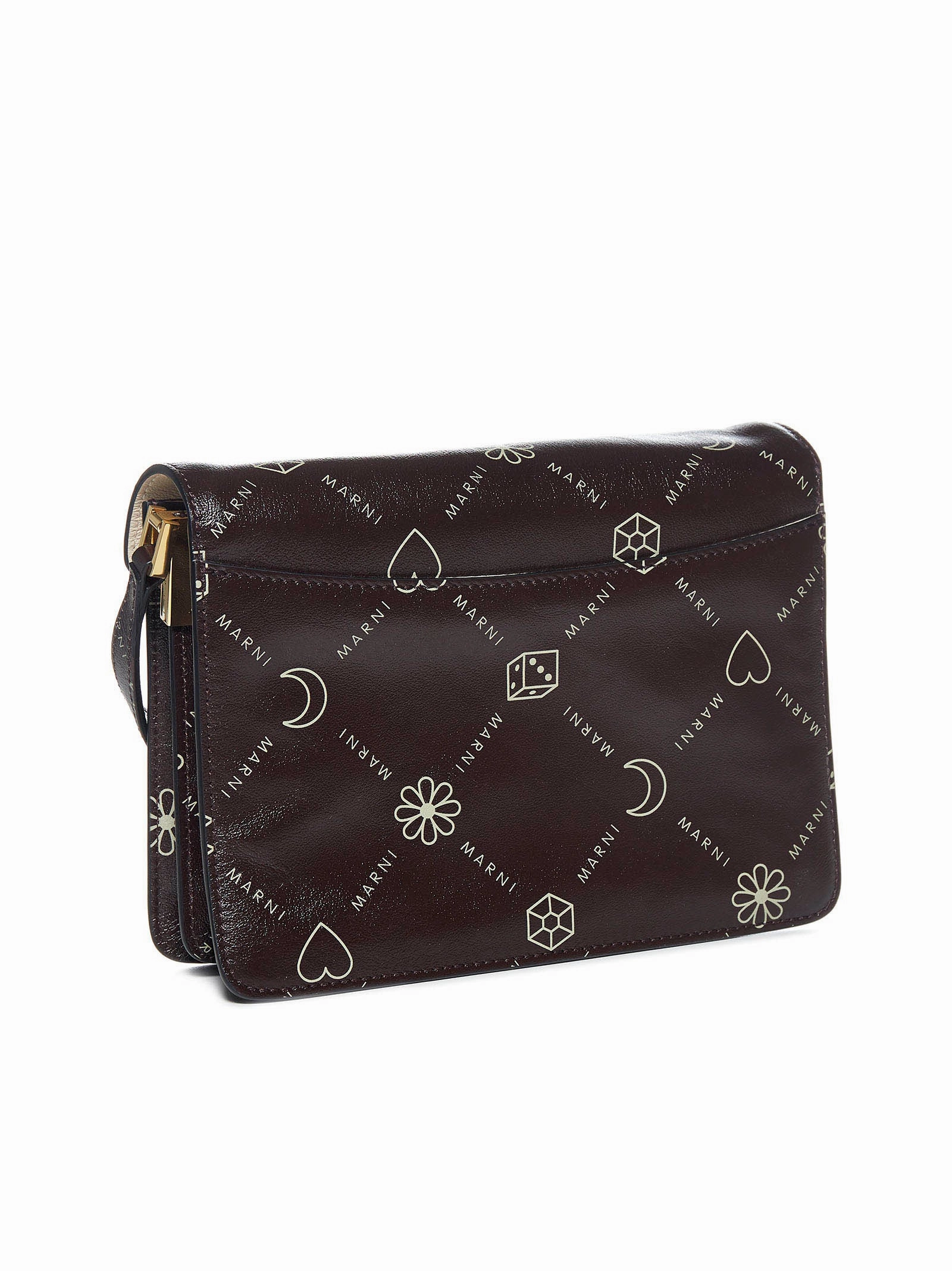 Marni Trunk Graphic-Printed Foldover Top Crossbody Bag