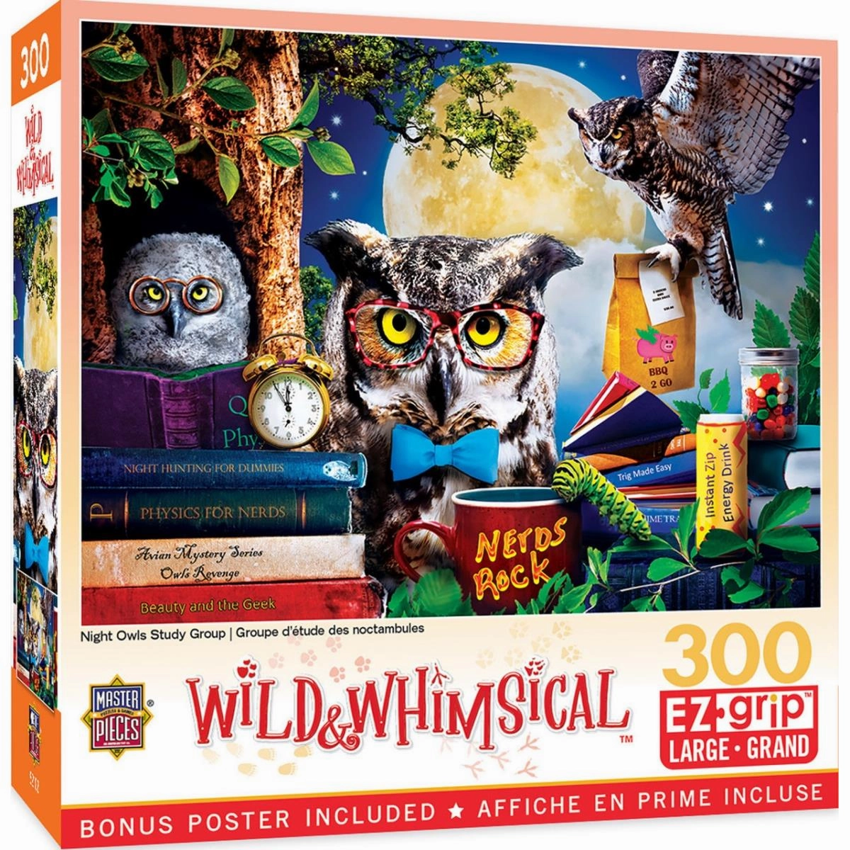 MasterPieces  Wild & Whimsical Night Owls Study Group EzGrip Puzzle 300 Piece