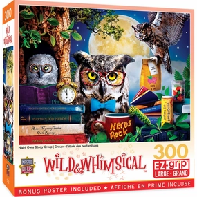 MasterPieces  Wild & Whimsical Night Owls Study Group EzGrip Puzzle 300 Piece