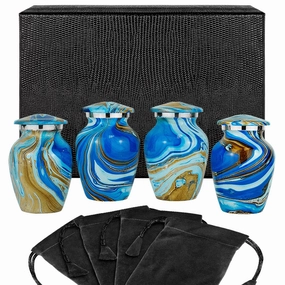 Ocean Tides Keepsake Urn for Human Ashes - Set of 4