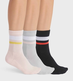 Pack of 3 pairs of women's cotton socks in Pink Gray EcoDim Sport